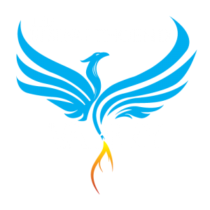 The rising phoenix vapory pork pixel logo